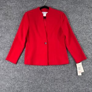 VTG Jessica Howard‎ Womens 8 Red Power Blazer NWT Boss Style Career Jacket Retro